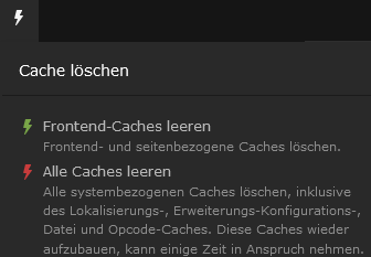 Screenshot Cache löschen