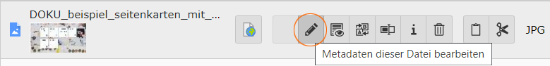 Bild-Metadaten aufrufen Screenshot Button Bild-Metadaten aufrufen