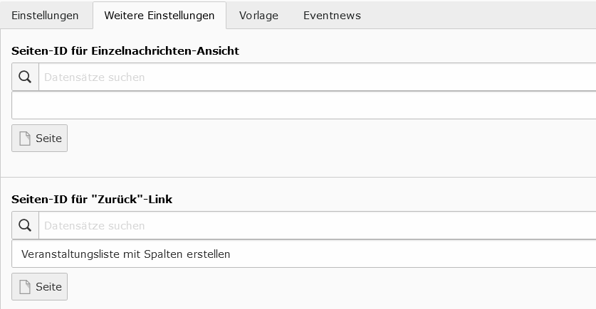Screenshot ID für Zurück-Link