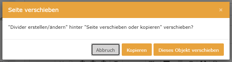 Screenshot Seite verschieben bestätigen