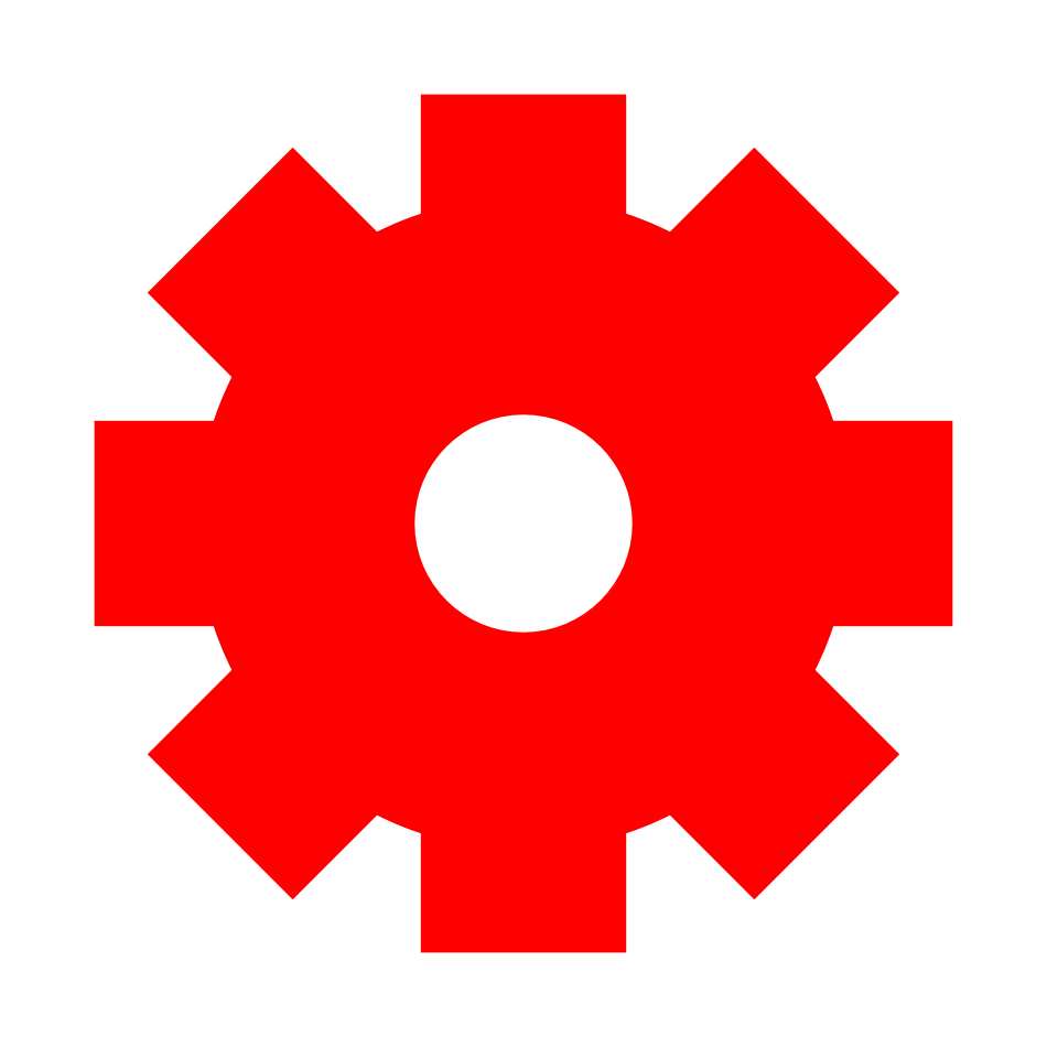 Icon Engineering a red gear wheel