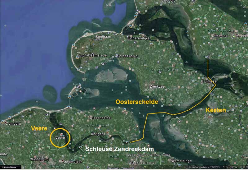 Vom Heimathafen zur Oosterschelde, Ziel war Veere im Verse Meer