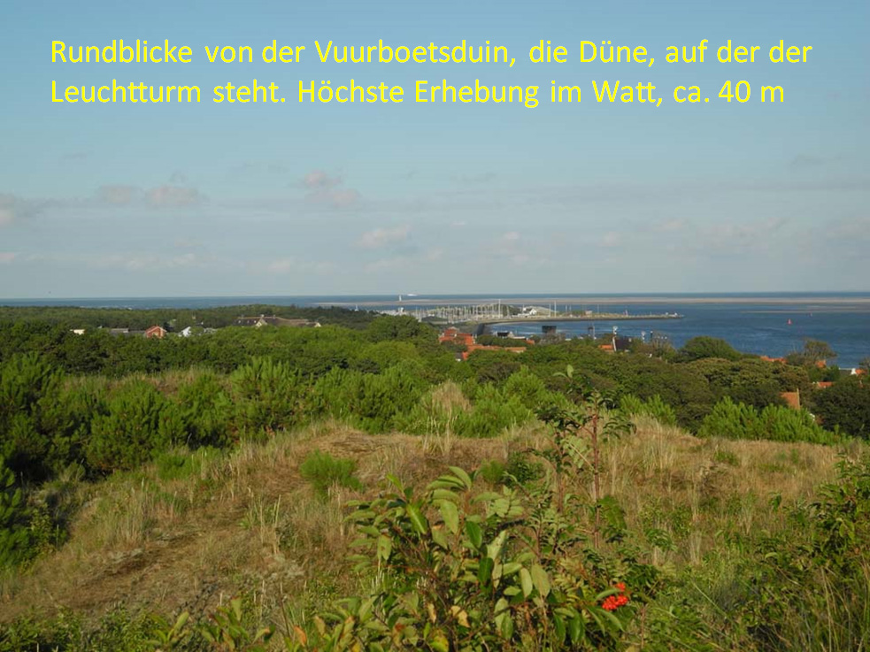 Rundblick von der Vuurboetsduin, der Düne auf der der Leuchtturm steht