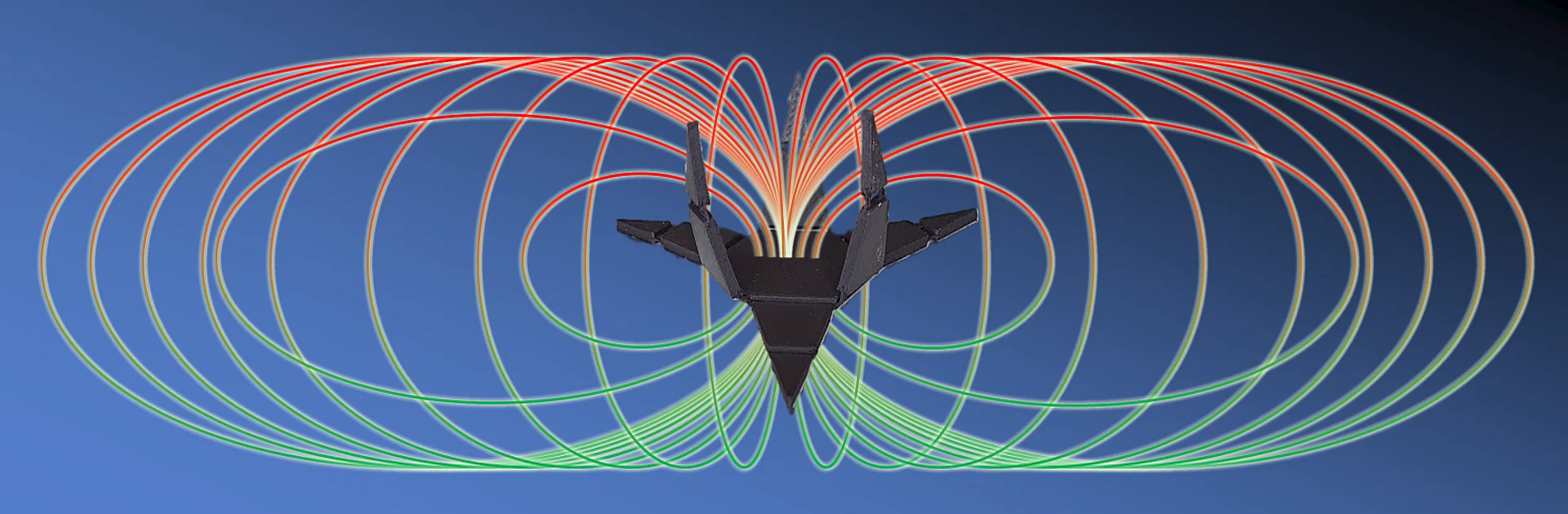 Ein 4D-gedruckter Greifer in einem visualisierten Magnetfeld