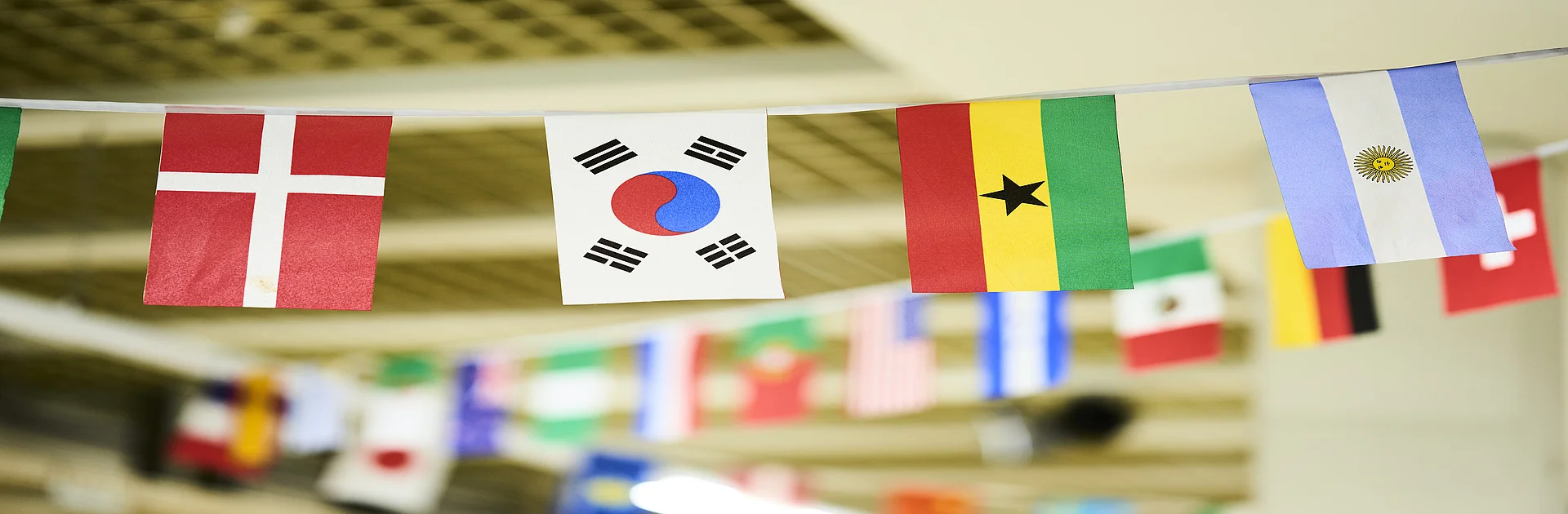 Länderflaggen als Girlande