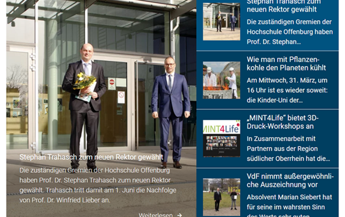 Screenshot Nachrichtenkarussell