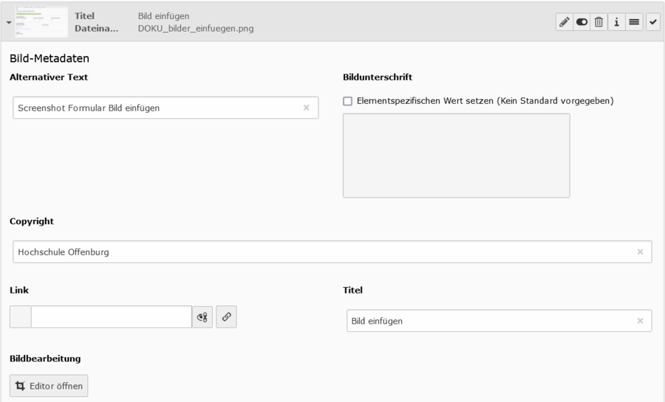 Screenshot Formular Bild-Metadaten