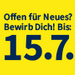 Gelb bewerben bis 15.7.