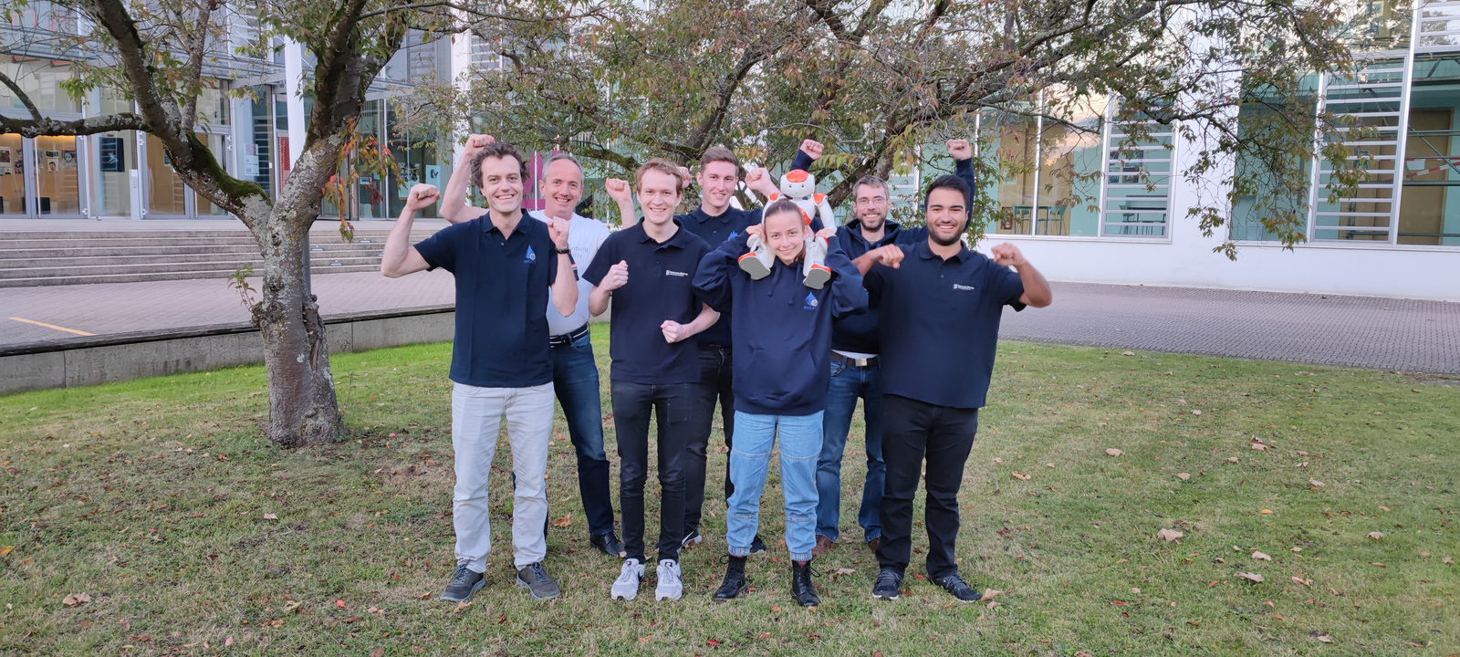 Das siegreiche Team (von links): Rico Schillings, Klaus Dorer, Hannes Braun, Jannes Scholz, Maren Wolffram, Stefan Glaser, Hannes Huber.