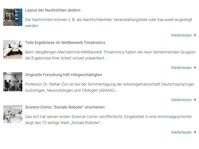 Nachrichtenliste erstellen