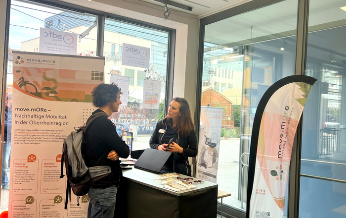 Stand von move.mORe bei der Eröffnung des ADFC-Zentrums Offenburg