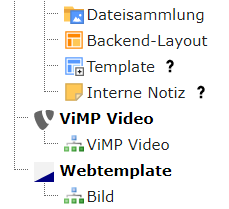 Webtemplate - Bild Screenshot Inhaltselemente erstellen