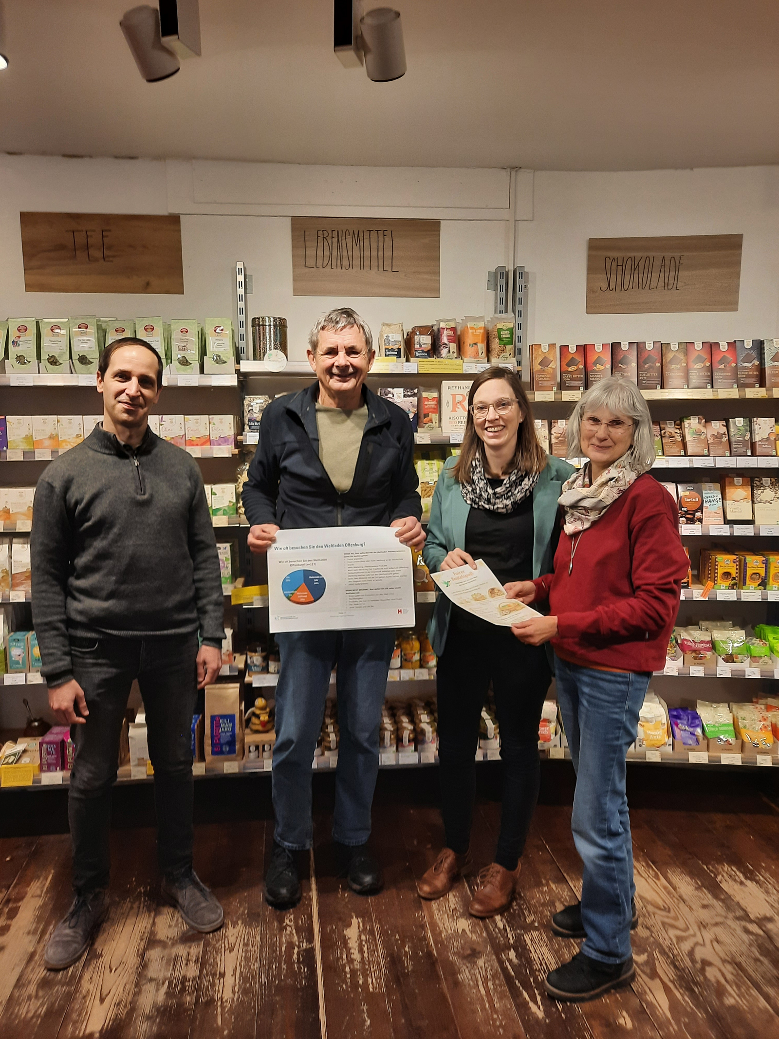 Geschäftsführer des Weltladens und Dozierende der HSO