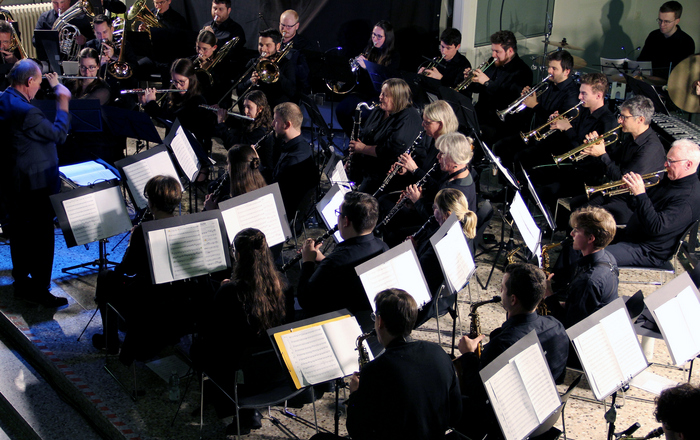 Blick von oben aufs Orchester