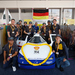 Das Team mit dem blumengeschmückten Schluckspecht 5 nach der erfolgreichen Finalqualifikation