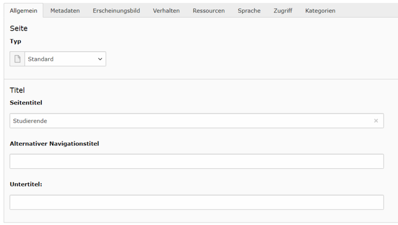 Seiteninhalt bearbeiten Screenshot Seiteninhalt bearbeiten