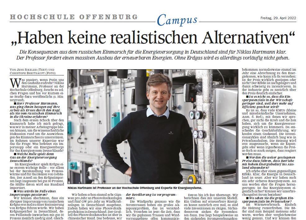 Ausschnitt der Zeitungsseite mit Interview