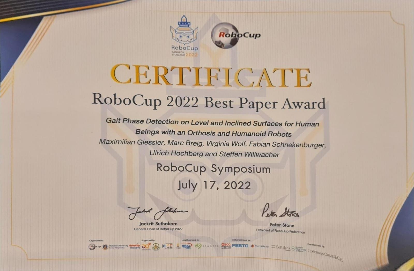 Ein Bild der Urkunde