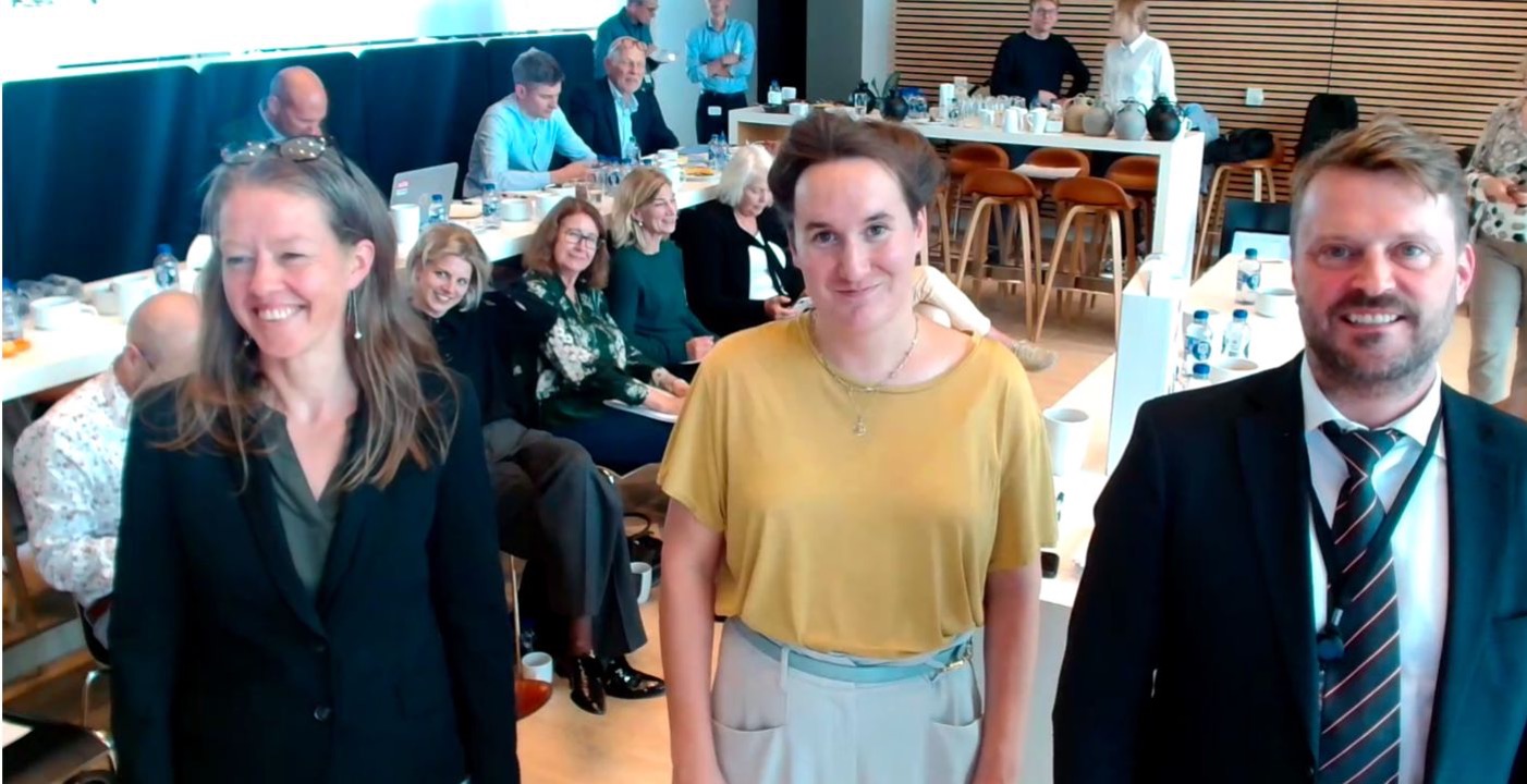 Prof. Klasen in a video conference with Grith Skovgaard Ølykke, Bob Jennekens and Dan Cleff