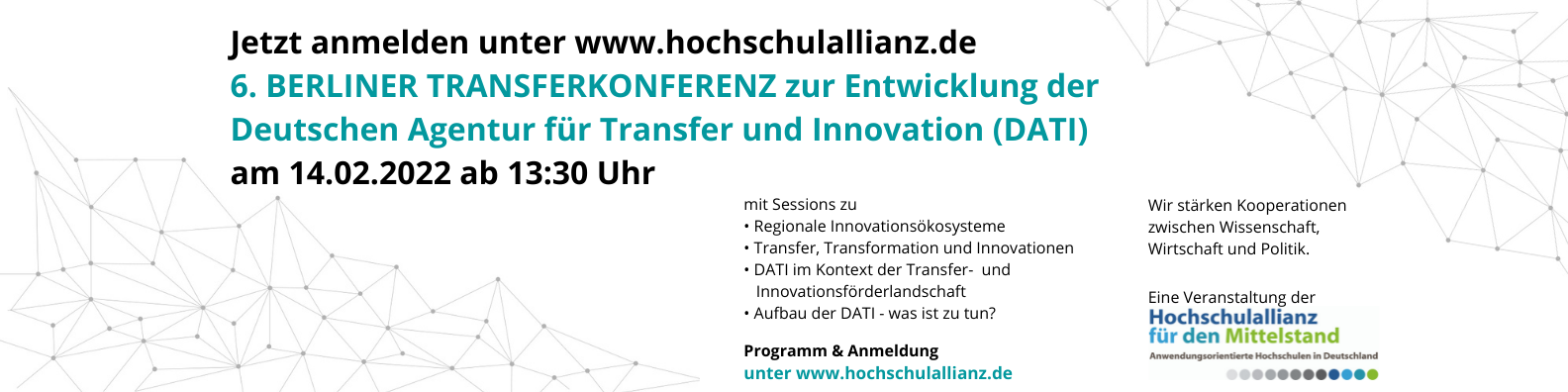 Das Plakat zur 6. Transferkonferenz der HAfM