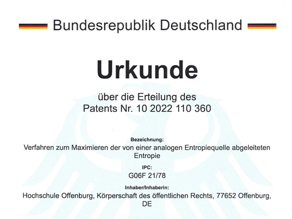 Patenturkunde